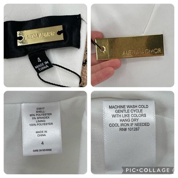 Alexia Admor Fara Dress Ivory Midi Sheath Tie Belt Sleeveless D3517 Women Size 4 - Picture 10 of 13